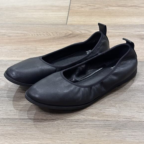Eileen Fisher Ballet Flats Women’s 7 Notion Black Leather Chic Preppy - Picture 4 of 8